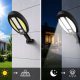 Outdoor Solar LED COB Wall Lamp with Motion Sensor, Black