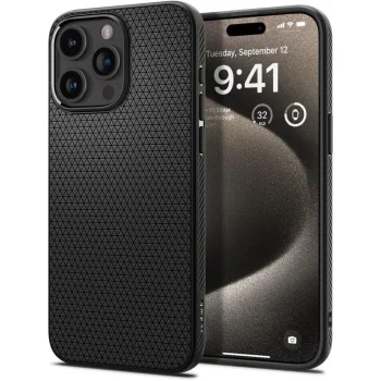 Apple iPhone 15 Pro 6.1'' Spigen Liquid Air Case Cover, Black | Telefona Vāciņš Maciņš Maks Apvalks Bampers