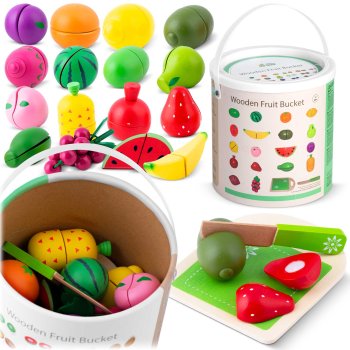 Bērnu Rotaļu Koka Griežamie Augļi Spainītī RK-872 Ricokids | Kids Toy Wooden Fruits