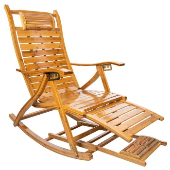 Gotel Bamboo Rocking Chair with Massage Function
