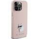 Apple iPhone 15 Pro 6.1\" Karl Lagerfeld Silicone Choupette Metal Pin Case Cover, Pink | Telefona Maciņš Vāks...