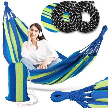 Divvietīgs dārza šūpuļtīkls Sofotel Malaga, zils/zaļš | Double Garden Hammock