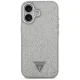 Чехол Guess Glitter Triangle Logo MagSafe для iPhone 17 - серебристый