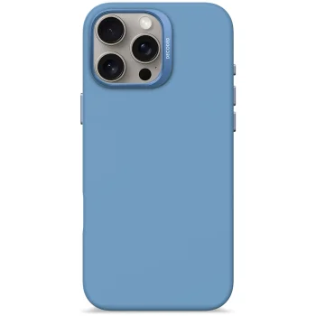 Силиконовый чехол Decoded AntiMicrobial для iPhone 16 Pro Max, MagSafe, синий