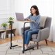 ModernHome C-Shaped Laptop Table Adjustable Rolling Sofa Side Desk, Light Oak