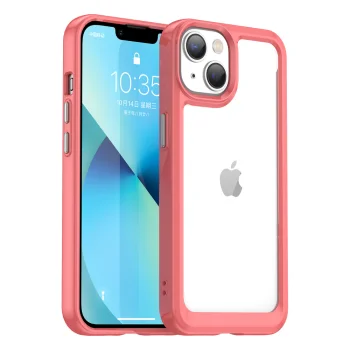 Vāciņš iPhone 14 Plus Outer Space Case ar cietu aizmuguri un gēla rāmi, sarkans