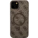 Чехол Guess 4G Collection Leather Metal Logo MagSafe для iPhone 15 Plus / 14 Plus, коричневый
