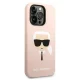 Karl Lagerfeld Silicone Karl\'s Head iPhone 14 Pro vāciņš ar MagSafe, rozā