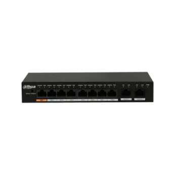 PoE коммутатор PFS3010-8ET-96, 8 PoE портов, 2 Gigabit Uplink, 96 Вт