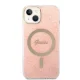 Apple iPhone 14 Plus 6.7\" Guess 4G Print MagSafe Case Cover (GUBPP14MH4EACSP) + Charger, Pink | Telefona Maciņš...