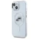 Чехол Karl Lagerfeld IML Metal Karl&Choupette Head MagSafe для iPhone 15, Белый