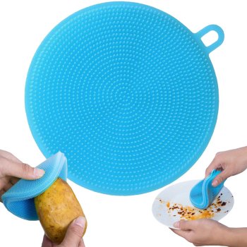 Silikona Sūkļa Tīrīšanas Birste Dārzeņu Trauku Tīrīšanai | Silicone Washer Sponge Scouring Brush Vegetable