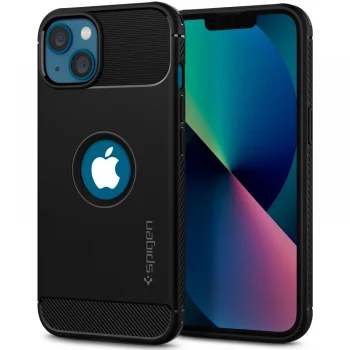 Apple iPhone 13 6.1'' Spigen Rugged Armor Case Cover, Black | Telefona Maciņš Vāks Apvalks Bampers