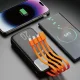 Внешний аккумулятор Dudao K6Pro+ 20000mAh с 4 встроенными кабелями, черный