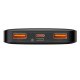 Baseus Bipow Fast Charging Power Bank 10000mAh 20W Black (Overseas Edition) + USB-A - Micro USB 0.25m Black Cable...