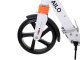 Foldable city scooter for kids and adults, AILO XL, 200 mm wheels, 2 shock absorbers, white