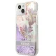 Apple iPhone 13 mini 5.4\'\' Guess Flower Liquid Glitter Case Cover (GUHCP13SLFLSU), Purple | Чехол Кейс...