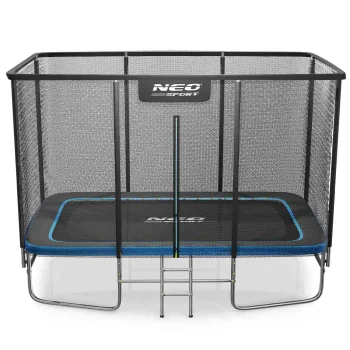 Taisnstūra dārza batuts 12x8ft 366x244cm ar tīklu un kāpnēm Neo-Sport