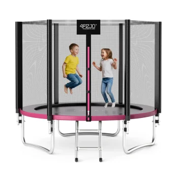 4Fizjo CLASSIC dārza batuts bērniem, 252 cm (8FT), rozā/melns