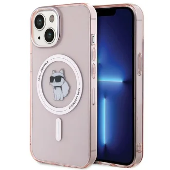 Чехол Karl Lagerfeld для iPhone 15 IML Choupette MagSafe, розовый