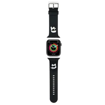 Ремешок Karl Lagerfeld для Apple Watch 42/44/45/49mm 3D Rubber Karl&Choupette, черный