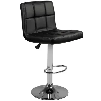Grozāms eko ādas bāra krēsls ar regulējamo augstumu M06, Melns | Swivel Adjustable Height Bar Counter Stool Chair