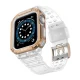 Защитный чехол и ремешок для Apple Watch 42/44/45 мм Белый/Розовое золото