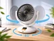 Bezvadu oscilējošs galda ventilators ar taimeri un 6 ātrumiem, balts