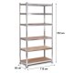 Humberg HR-815 Metal Storage Shelving Unit 222x110x50 cm, Silver