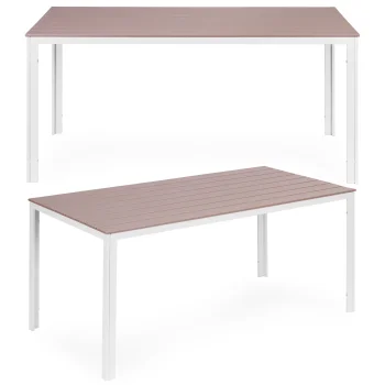 Садовый стол на 6 персон 156x78 см Polywood MultiGarden, бежевый белый