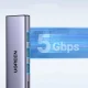 Ugreen CM511 5-vienā USB-C centrmezgls (HUB) - HDMI, 3x USB 3.0, PD - pelēks