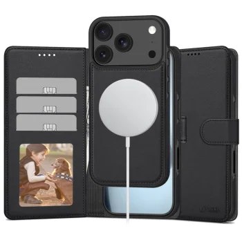 Чехол Tech-Protect Wallet MagSafe для iPhone 17 Pro — матовый черный