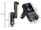 Bluetooth 5.0 FM raidītājs ar brīvroku sistēmu, USB QC, TF, Bass, LCD, 12-24V, melns