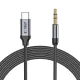 Tech-Protect UltraBoost audio kabelis USB-C uz 3.5mm mini jack, 1m, melns