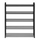 Modernhome XJ53K BLACK metāla apavu plaukts, 5 plaukti, 15 pāriem, melns