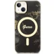 Guess iPhone 14 Plus Case Golden Marble MagSafe, Black