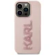 Чехол Karl Lagerfeld для iPhone 15 Pro Max 3D Logo Glitter, розовый