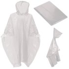 Lightweight Waterproof Rain Poncho with Hood for Adults, white