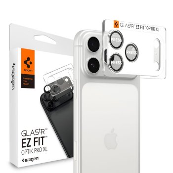Защитное стекло Spigen Optik Pro XL для камеры iPhone 17 Pro Max – серебристое