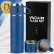 Thermos Flask 500 ml with 3 Cups, Stainless Steel, Navy Blue