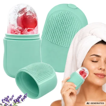 Silicone Ice Roller for Face Massage, Green