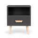 ModernHome Nightstand with Drawer Bedside Table, Grey