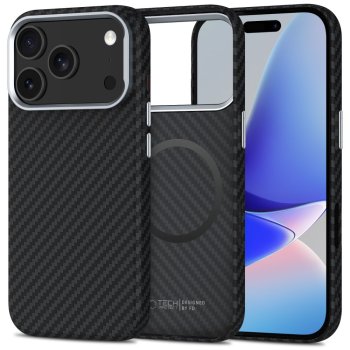 Tech-Protect iPhone 17 Pro Max vāciņš Ion Carbon MagSafe, pelēks/melns