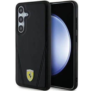 Чехол Ferrari для Samsung Galaxy S24+ Hot Stamp V Lines MagSafe, черный