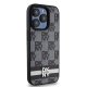 DKNY iPhone 15 Pro Max Case Leather Checkered Mono Pattern, Black