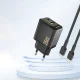 Сетевое зарядное устройство Dudao A26T GaN 25W USB-A, USB-C, черное