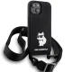 Чехол Karl Lagerfeld для iPhone 15 Crossbody Silicone Choupette, черный