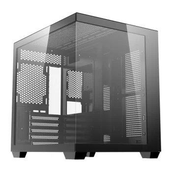DarkFlash B275 Mini Tower PC Case, M-ATX / ITX, Tempered Glass, Black