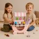Ecotoys koka saldējuma ratiņi bērniem, 12 elementi
