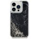 Чехол Guess для iPhone 14 Pro Liquid Glitter Marble, черный